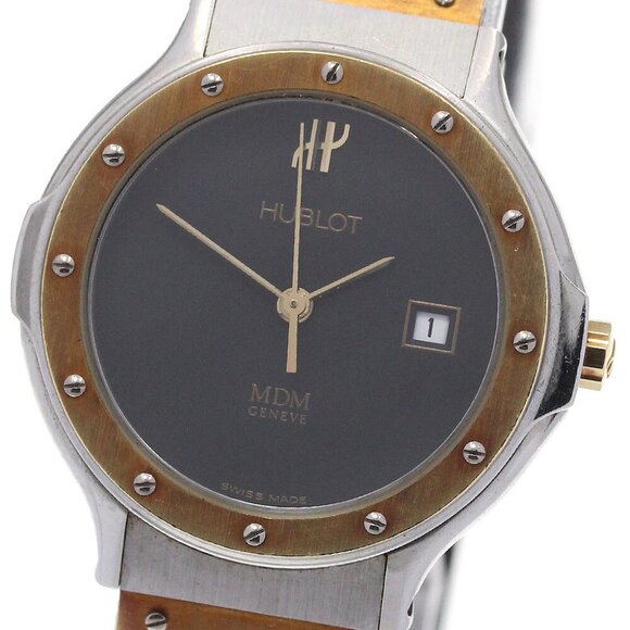HUBLOT MDM Classic 1391.2 K18YGBezel Date black Dial Quartz Ladies Watch main image 7